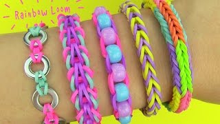 Rainbow Loom DIY 5 Easy Rainbow Loom Bracelets without a Loom DIY Loom Bands [upl. by Mccarty]