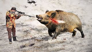 TOP 100 KILLING BLOWS Best Wild Boar Hunts Compilation [upl. by Ydissac]