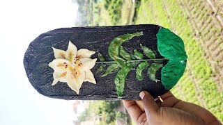 how to make madonna lily flower with claydiycraftsdiymadonnalilyflowereasterlily [upl. by Atikihc]