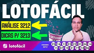 Lotofacil Dicas P 3213  Analise Resultado 3212 [upl. by Ocker]