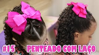 Penteado Infantil SEMIPRESO com LAÇO e Ligas de Silicone 15 Sr e Sra Martinez [upl. by Assen445]