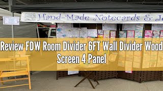 Review FDW Room Divider 6FT Wall Divider Wood Screen 4 Panels Wood Mesh HandWoven Design Room Scree [upl. by Imnubulo]