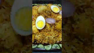 shorts Aloo Anda Chicken BriyaniFull recipe link in Description [upl. by Ahsiekin611]