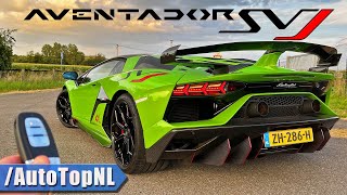 Lamborghini Aventador SVJ  REVIEW on AUTOBAHN NO SPEED LIMIT by AutoTopNL [upl. by Hsitirb]