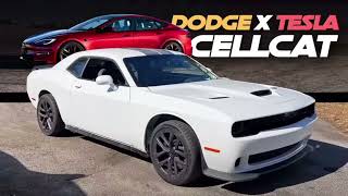 Tesla Model S Plaid Transforms Into A Dodge Challenger Hellcat After Body Swap [upl. by Leif]