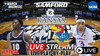 SAMFORD BULLDOGS VS KANSAS JAY HAWKS  LIVE PLAY BY PLAY  NCAA TOURNAMENT vertical [upl. by Tobin]