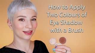 How to apply Two Colors of Eye Shadow with a Brush  A Useful Technique for an Everyday Makeup Look [upl. by Myk]