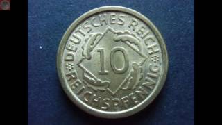 0712  10 Pfennig Weimarer Republik 1936 D [upl. by Acined]