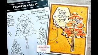 Mind Blowing Tip for Stampin Dimensionals And Frosted Forest Fall Card with Masking Technique [upl. by Yhtomit898]