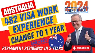 Australia SC 482 TSS Visa Work Experience Changed to ONE Year  EASY PR in 2 Years [upl. by Horan]