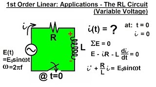 Differential Equation  1st Order Linear Applications 3 of 4 it of the RL Circuit [upl. by Tenom32]