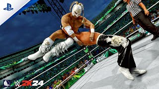 WWE 2K24 Dragon Lee vs Rey Mysterio Epic Gameplay [upl. by Statis]