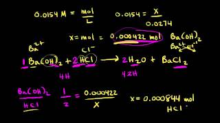 Worked example Determining solute concentration by acid–base titration  Khan Academy [upl. by Nial]