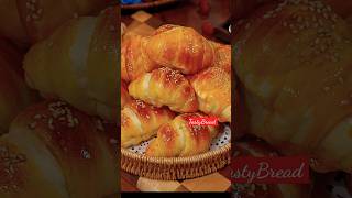 Easy perfect crescent shaped bread making at homeSoft amp Fluffy Roll bread recipeshortstrending [upl. by Funda]