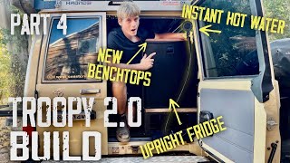 TROOPY 20 BUILD EP4 New Fridge Hot Water on demand [upl. by Lishe]