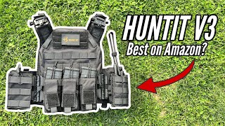 Amazon Airsoft Gear  HUNTIT V3 Quick Release Tactical Vest [upl. by Atterrol454]