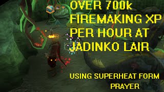 RS Jadinko Lair Firemaking  700k firemaking XP per HOUR for free curly roots [upl. by Niwde]