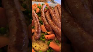 Delicious Chipolata Sausages with Herbed Crushed New Potatoes and Veggies [upl. by Elsbeth]