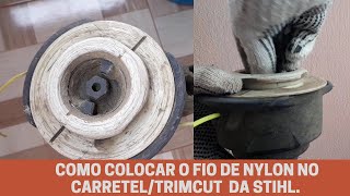 PASSO A PASSO  Como colocar o fio de naylon no carretelTrimcut da STIHL [upl. by Cnut86]