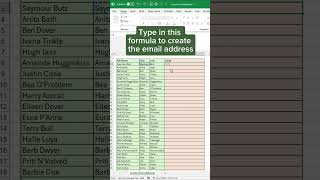 Generate Email Addresses in Excel with This Simple Formula [upl. by Aicened]