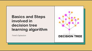 Basics and Steps Involved in Decision Tree Learning Algorithm  Machine Learning FriendsExplanation [upl. by Kolb]