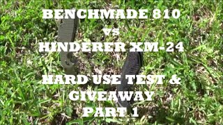 Benchmade 810 Contego vs Hinderer XM24 Hard Use Test and Giveaway  Part 1 [upl. by Anirres]