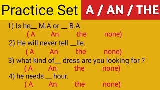 Article practice exercise  Practice set of Articles A An The  Learn English grammar by Vishal Sir [upl. by Lectra]