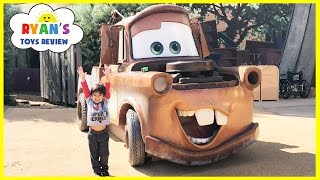 GIANT TOW MATER Life Size DISNEY CARS Family Fun Arts of Animation Hotel Tour Playground for Kids [upl. by Alemaj]