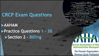 CRCP Exam Section 2 Billing 30 Practice Questions Part 1 [upl. by Orest]