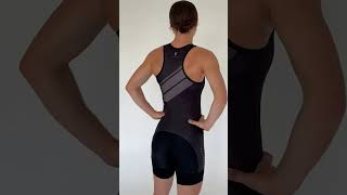 WOMENS SLEEVELESS TRI SUIT BLACK triathlon ironman [upl. by Chesnut]