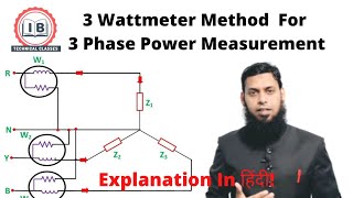 3 wattmeter method for three phase power measurement  Power Measurement In Three Phase Ac Circuit [upl. by Allix]