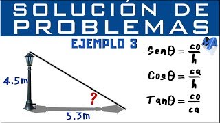 Razones trigonométricas  Solución de problemas Ejemplo 3 [upl. by Aicened]