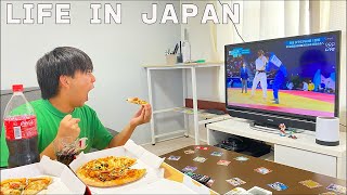 Vlog Daily life in Japan 🇯🇵 Im supporting the Olympics while eating pizza [upl. by Tikna]