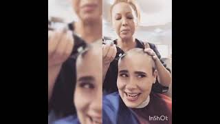 Girl is delighted when the hairdresser shaves her head [upl. by Elexa518]