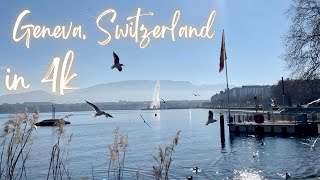 Geneva Switzerland  Walking tour in 4K  A day in life  Silent Vlog [upl. by Eelrehpotsirhc793]