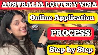 Australia lottery Visa online application step by step  Australia holiday Work Visa for Indians [upl. by Eniamert]