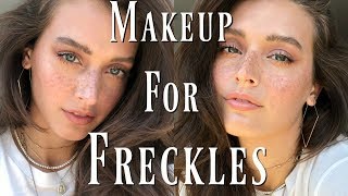 Everyday Makeup For Freckles  Foundation for Freckles amp Faux Freckle HowTo [upl. by Boatwright]