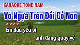 Vó Ngựa Trên Đồi Cỏ Non Karaoke Tone Nam  Kim Chi Karaoke [upl. by Owens]