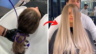 Brown To Blonde Balayage Hair Transformation [upl. by Milly]