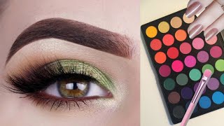 golden green eyes makeup tutorial for brown eyes [upl. by Harvard]