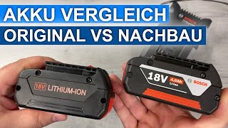 Günstige Nachbau Akkus für Bosch Professional 18V im Vergleich zum Original [upl. by Erodavlas]