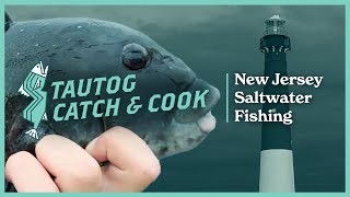 Tautog Catch amp Cook at Barnegat Inlet  NJ Saltwater Fishing [upl. by Ennayt]