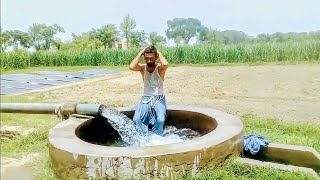 Beautiful Tubewell Swimming In Village Pakistani  Boy Full Enjoye Tubewell Bathing Vlog [upl. by Enyamrahs]