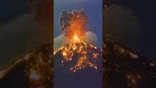 Spectacular Nighttime Explosions Fuego Volcano shorts [upl. by Ynaitirb]