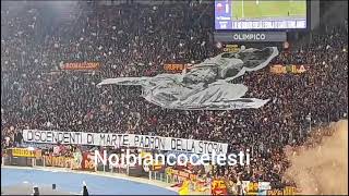 Lazio  Roma i tifosi biancocelesti prendono in giro la CurvaSud per la coreografia ritardata [upl. by Mont]