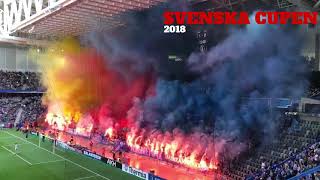 Svenska Cupen 2018 DjurgårdenMalmö 30 fans pyro choreo [upl. by Lacram]