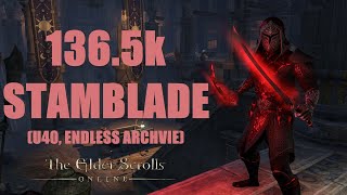 ESO  Stamina Nightblade 1365k PvE DPS Build  Endless Archive U40 [upl. by Jorrie870]