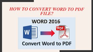 How To Convert Word To Pdf File [upl. by Inaliak152]