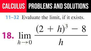 18 Evaluate the limit if it exists limh→0⁡2h38h [upl. by Sedgewake613]