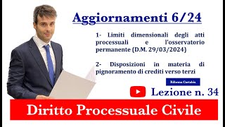 Procedura civile lezione n34 Aggiornamenti al 2 giugno 2024 [upl. by Audy]